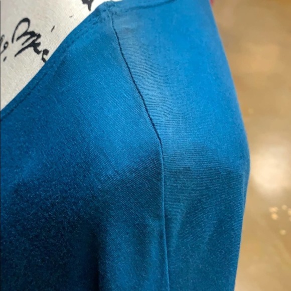 Women Short Sleeve Teal Blouse - Picture 6 of 11